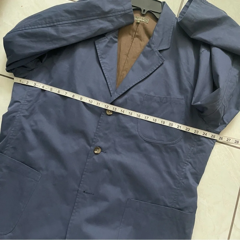 J.L. Powell Sporty Cotton Blazer Men Size 48 Button Front Casual Navy Blue